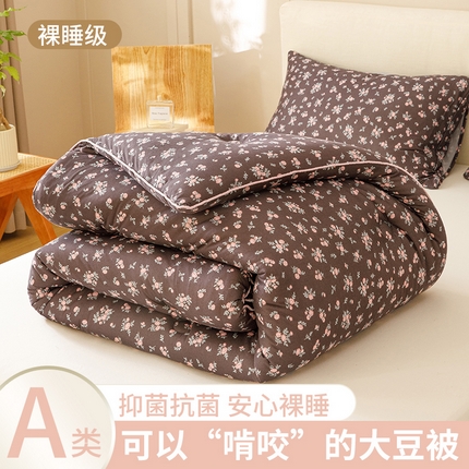 91家纺网 家纺一手货源 找家纺 优被业 2024新款A类婴儿级牛奶针织棉大豆被四季被冬被 墨语