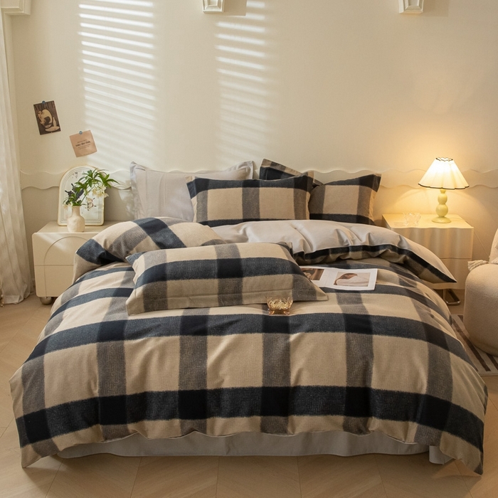 91家纺网 家纺一手货源 找家纺 启程家纺 2024全棉生态磨毛印花四件套 古堡