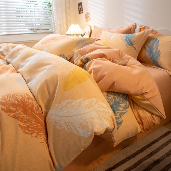 91家纺网 家纺一手货源 找家纺 启程家纺 2024全棉生态磨毛印花四件套 妙羽