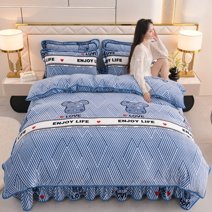 91家纺网 家纺一手货源 找家纺 （总）芯诗曼2025新款8.5斤直播热款高克重牛奶绒法莱绒水晶金貂法莱绒四件套