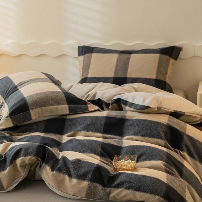 91家纺网 家纺一手货源 找家纺 启程家纺 2024全棉生态磨毛印花四件套 古堡