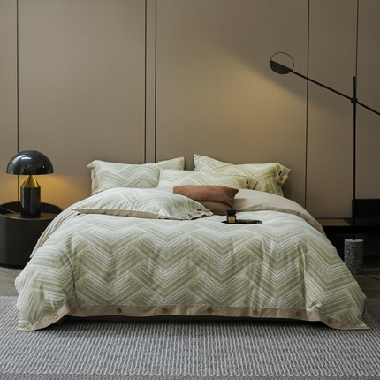 91家纺网 家纺一手货源 找家纺 （总）薏思家纺 2025新款活性生态印花磨毛四件套-纽扣款