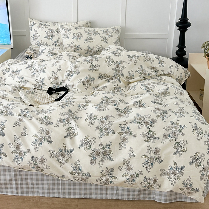 91家纺网 家纺一手货源 找家纺 昔可家纺 2024新款13372全棉亲肤四件套-小花系列 浮世绘