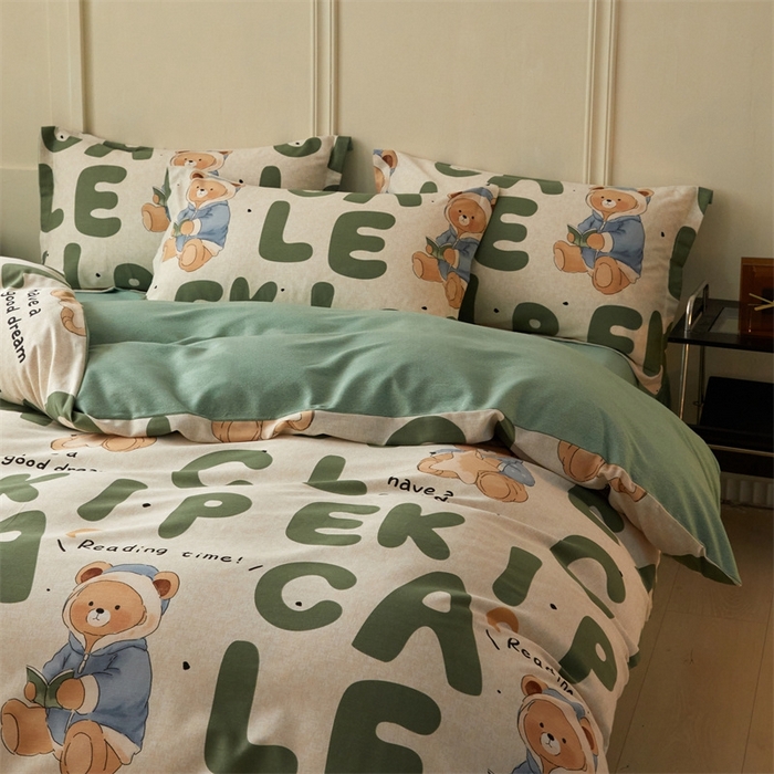 91家纺网 家纺一手货源 找家纺 启程家纺 2024全棉生态磨毛印花四件套 梦游记