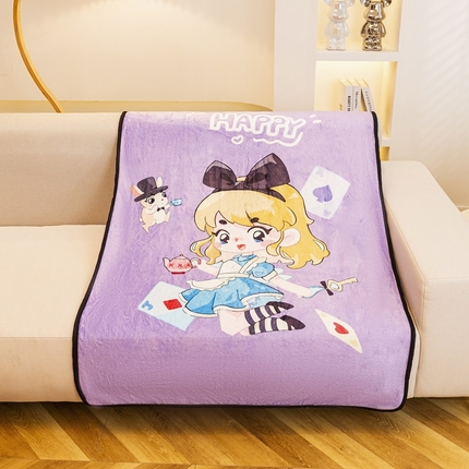 91家纺网 家纺一手货源 找家纺 （总）芙宁娜 2024新款法兰绒毛毯沙发毯儿童盖毯双层办公室午睡毯披肩毯空调毯小毯子