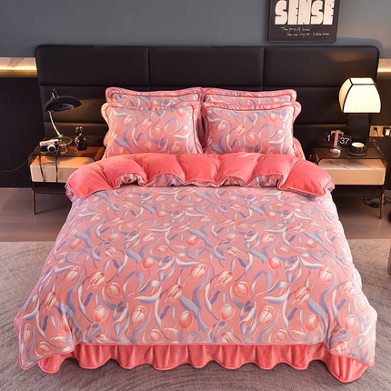 91家纺网 家纺一手货源 找家纺 （总）芯诗曼2025新款8.5斤直播热款高克重牛奶绒法莱绒水晶金貂法莱绒四件套