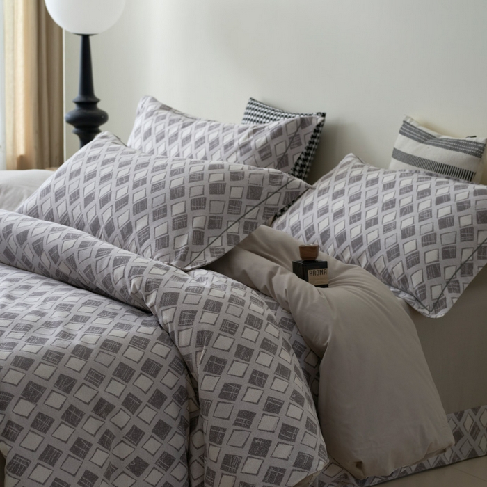 91家纺网 家纺一手货源 找家纺 XIWEN-希文家纺 2024新款全棉印花陶瓷磨毛四件套-第一批 摩卡