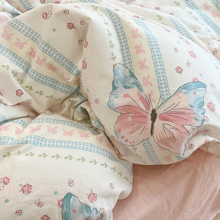 91家纺网 家纺一手货源 找家纺 （总）昔可家纺 2024新款13372全棉亲肤四件套-小清新系列