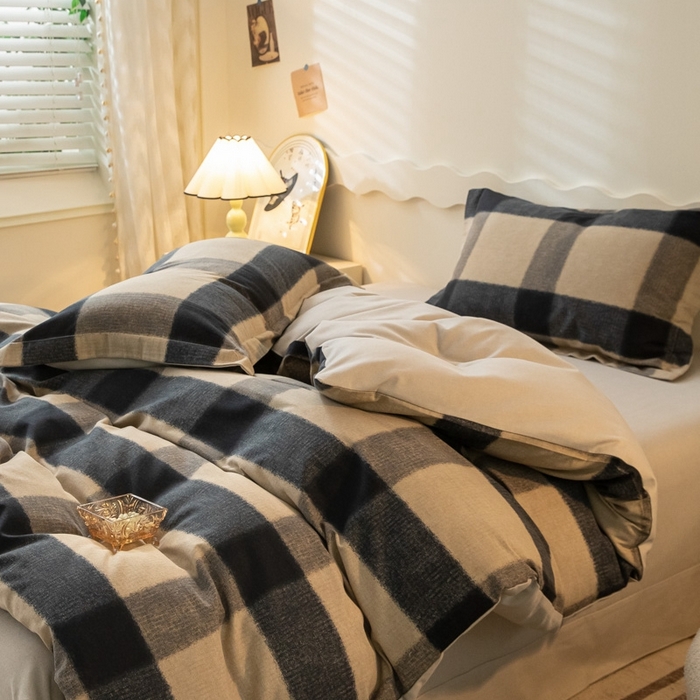 91家纺网 家纺一手货源 找家纺 启程家纺 2024全棉生态磨毛印花四件套 古堡