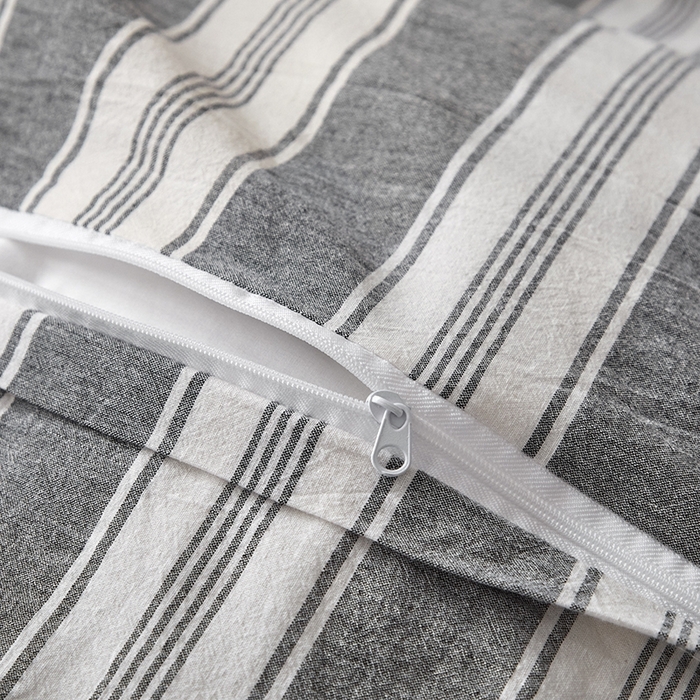 91家纺网 家纺一手货源 找家纺 吉象家纺 2024新款A类全棉色织水洗棉贝壳边三角针四件套    青春浅灰