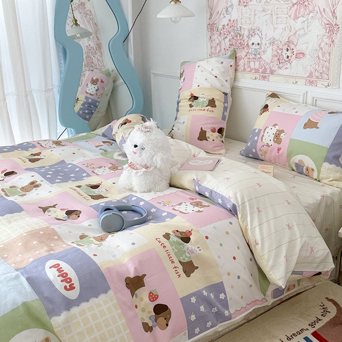 91家纺网 家纺一手货源 找家纺 昔可家纺 2024新款13070全棉四件套系列第二批 童梦乐园