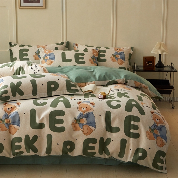 91家纺网 家纺一手货源 找家纺 启程家纺 2024全棉生态磨毛印花四件套 梦游记