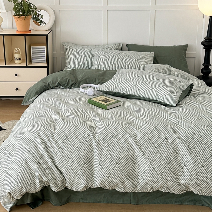 91家纺网 家纺一手货源 找家纺 （总）昔可家纺 2024新款13372全棉亲肤四件套-复古系列