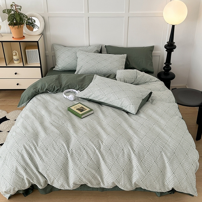 91家纺网 家纺一手货源 找家纺 （总）昔可家纺 2024新款13372全棉亲肤四件套-复古系列