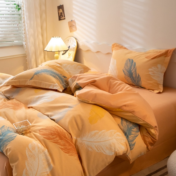 91家纺网 家纺一手货源 找家纺 启程家纺 2024全棉生态磨毛印花四件套 妙羽