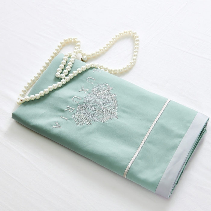 91家纺网 家纺一手货源 找家纺 U品汇 2024新品生态加厚长绒棉纯棉绣花100S全棉磨毛刺绣四件套高级50支双股 加州风情-松石绿