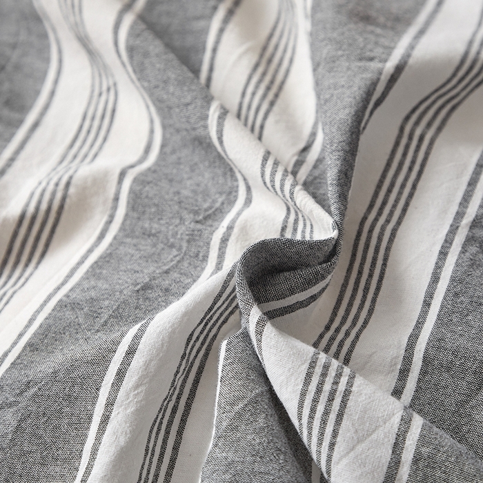 91家纺网 家纺一手货源 找家纺 吉象家纺 2024新款A类全棉色织水洗棉贝壳边三角针四件套    青春浅灰