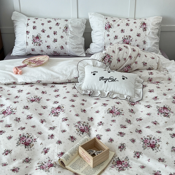 91家纺网 家纺一手货源 找家纺 昔可家纺 2024新款韩版花边工艺款轻奢四件套 卢森堡少女