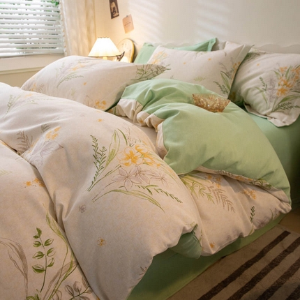 91家纺网 家纺一手货源 找家纺 （总）启程家纺 2024全棉生态磨毛印花四件套