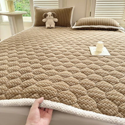 91家纺网 家纺一手货源 找家纺 （总）正邦 2024新款云豆绒加厚保暖夹棉软床垫床褥床护垫