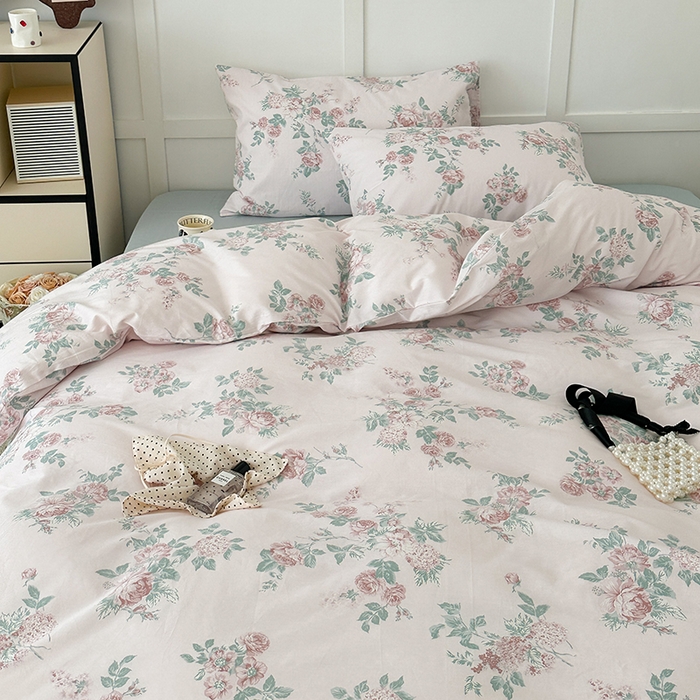 91家纺网 家纺一手货源 找家纺 昔可家纺 2024新款13372全棉亲肤四件套-复古系列 古典玫瑰