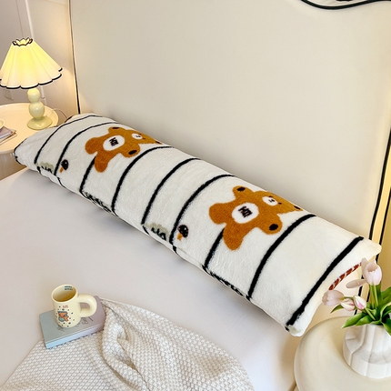 91家纺网 家纺一手货源 找家纺 （总）圣比熊 2025新款兔毛绒印花双人枕套牛奶绒加长枕芯套雪花绒枕头套