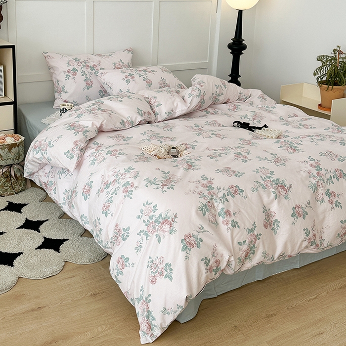 91家纺网 家纺一手货源 找家纺 昔可家纺 2024新款13372全棉亲肤四件套-复古系列 古典玫瑰