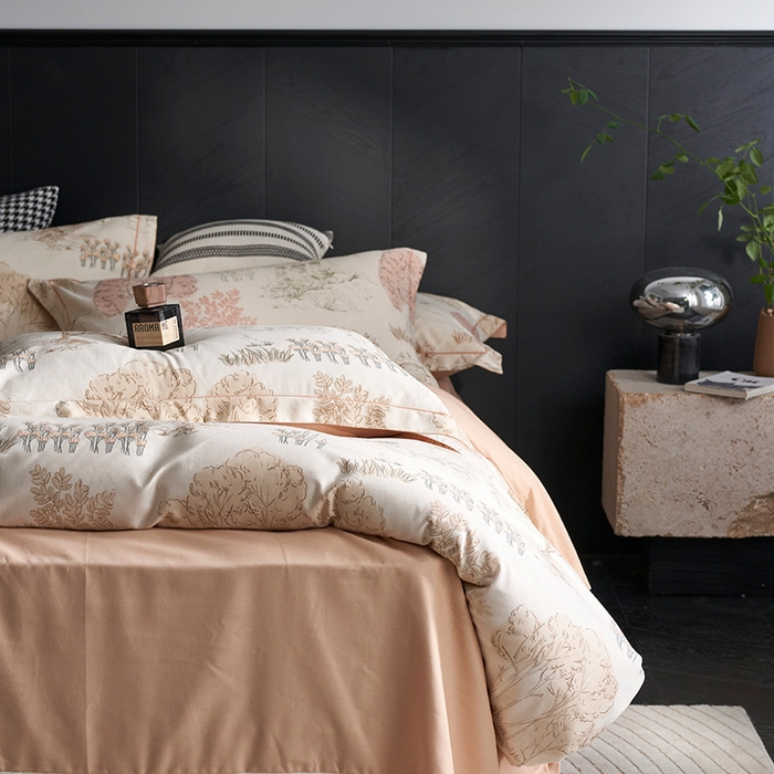 91家纺网 家纺一手货源 找家纺 XIWEN-希文家纺 2024新款全棉印花陶瓷磨毛四件套-第二批 春日山茶