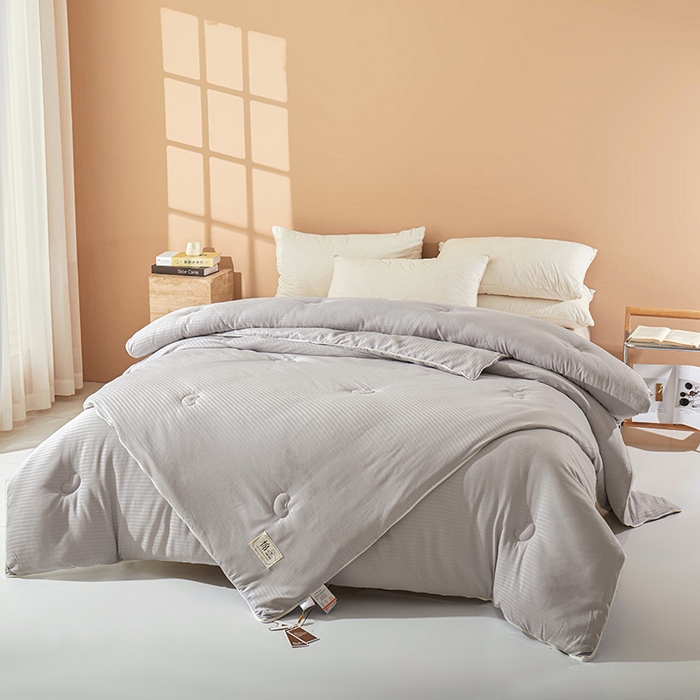 91家纺网 家纺一手货源 找家纺 森璐家纺 2024新款1原棉提花大豆子母被（提供买家秀） 星云灰