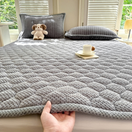 91家纺网 家纺一手货源 找家纺 （总）正邦 2024新款云豆绒加厚保暖夹棉软床垫床褥床护垫