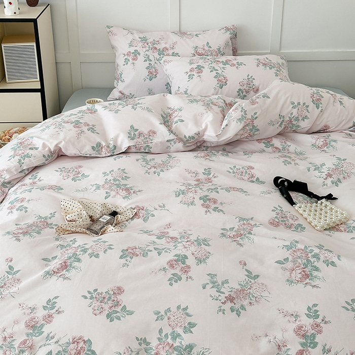 91家纺网 家纺一手货源 找家纺 昔可家纺 2024新款13372全棉亲肤四件套-复古系列 古典玫瑰