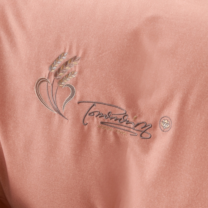 91家纺网 家纺一手货源 找家纺 U品汇 2024新品生态加厚长绒棉纯棉绣花40S全棉磨毛刺绣四件套宽边款 七里香-豆沙