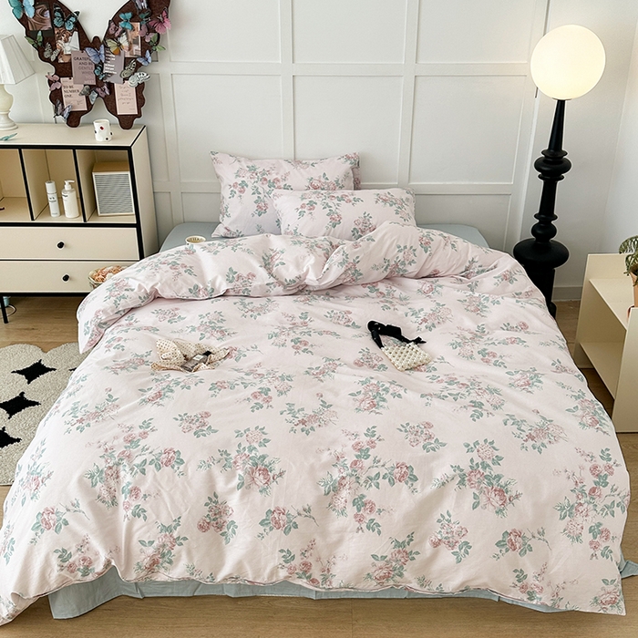 91家纺网 家纺一手货源 找家纺 昔可家纺 2024新款13372全棉亲肤四件套-复古系列 古典玫瑰