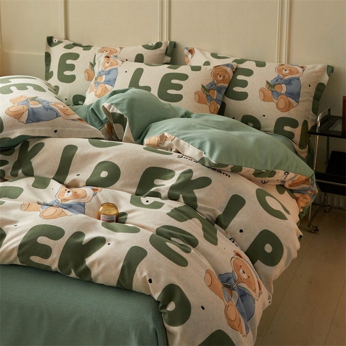 91家纺网 家纺一手货源 找家纺 启程家纺 2024全棉生态磨毛印花四件套 梦游记