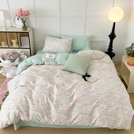 昔可家纺 2024新款13372全棉亲肤四件套-小花系列 春日小花