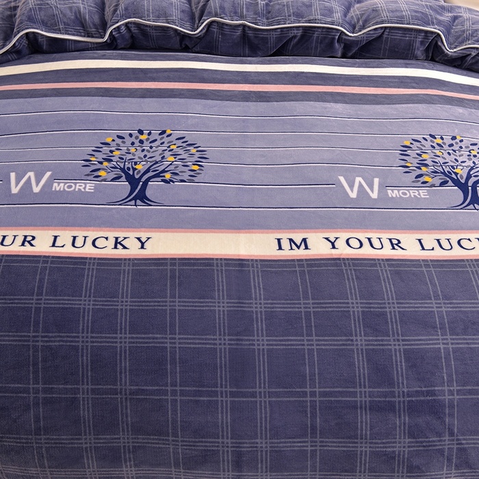 91家纺网 家纺一手货源 找家纺 绒宴2025新230克特厚款印花牛奶绒单被套法莱绒金貂被套单件 蜜桔恋