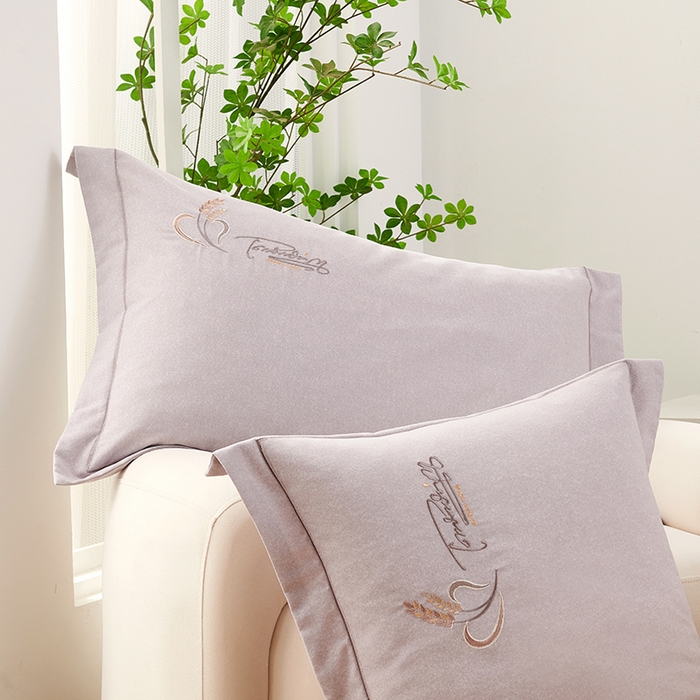 91家纺网 家纺一手货源 找家纺 U品汇 2024新品生态加厚长绒棉纯棉绣花40S全棉磨毛刺绣四件套宽边款 七里香-紫灰