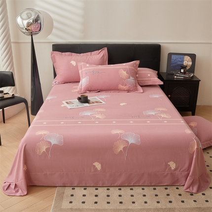 91家纺网 家纺一手货源 找家纺 缦彩 2024新款全棉铂金磨毛多规格单床单秋冬保暖加厚纯棉磨毛印花全棉磨毛单品床单 风中倩影-豆沙