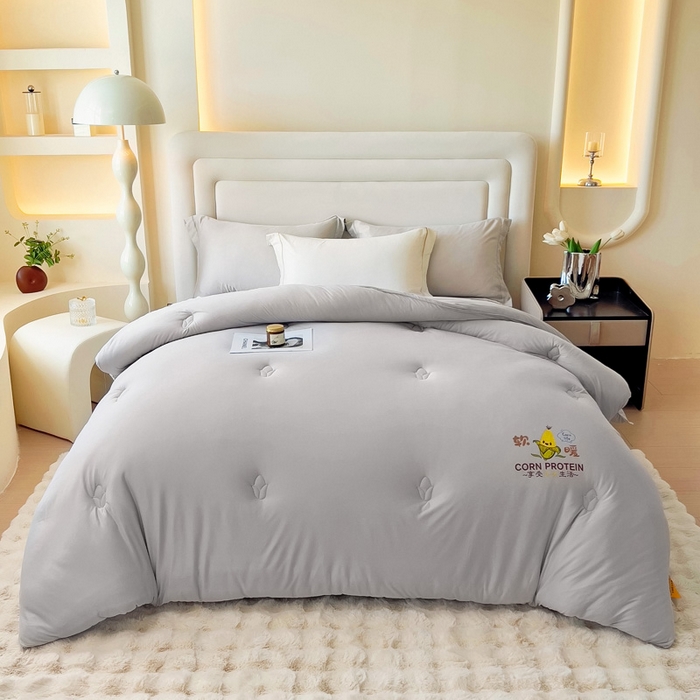 91家纺网 家纺一手货源 找家纺 暖阁 2025新款糯糯玉米被大豆被冬被春秋被被子被芯 高级灰