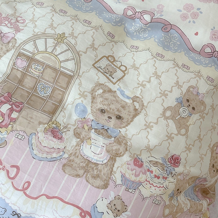 91家纺网 家纺一手货源 找家纺 昔可家纺 2024新款13070全棉四件套系列第二批 小熊蛋糕