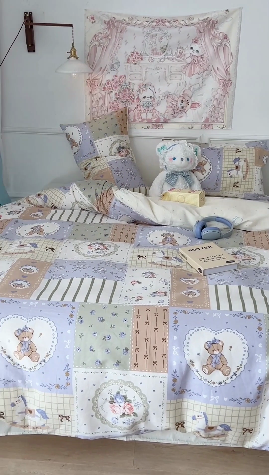 91家纺网 家纺一手货源 找家纺 昔可家纺 2024新款13070全棉四件套系列第二批 木马莉丝熊