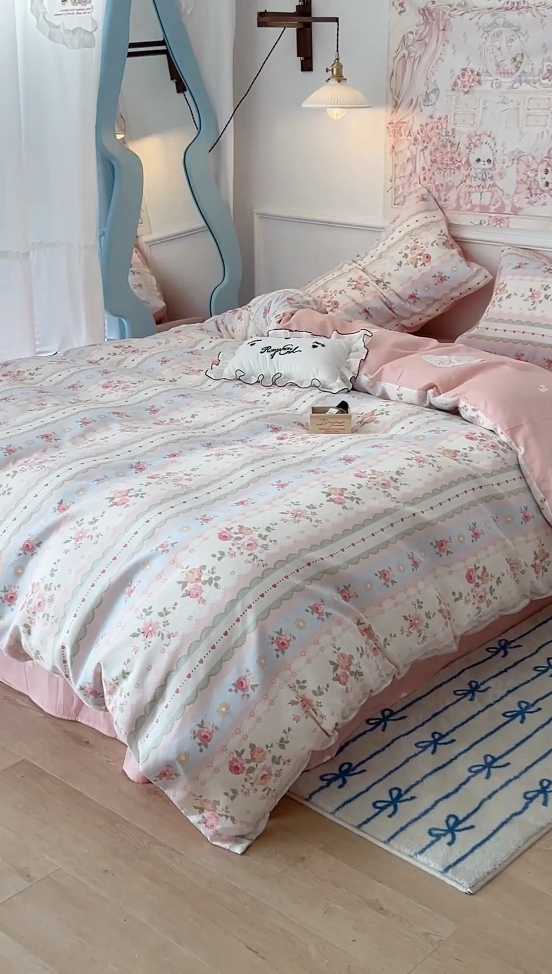 91家纺网 家纺一手货源 找家纺 昔可家纺 2024新款13070全棉四件套系列第二批 蕾丝条花花