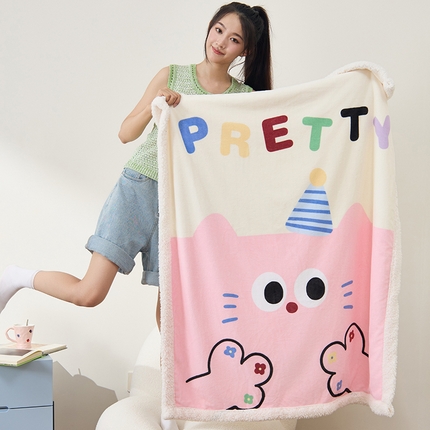 91家纺网 家纺一手货源 找家纺 （总）2024新款大版数码印花牛奶绒羊羔绒毛毯