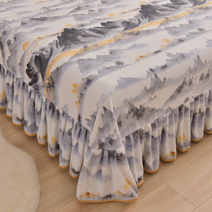 91家纺网 家纺一手货源 找家纺 羽梦2025新款8.5斤牛奶法莱绒金貂法兰绒四件套直播爆款 江南韵