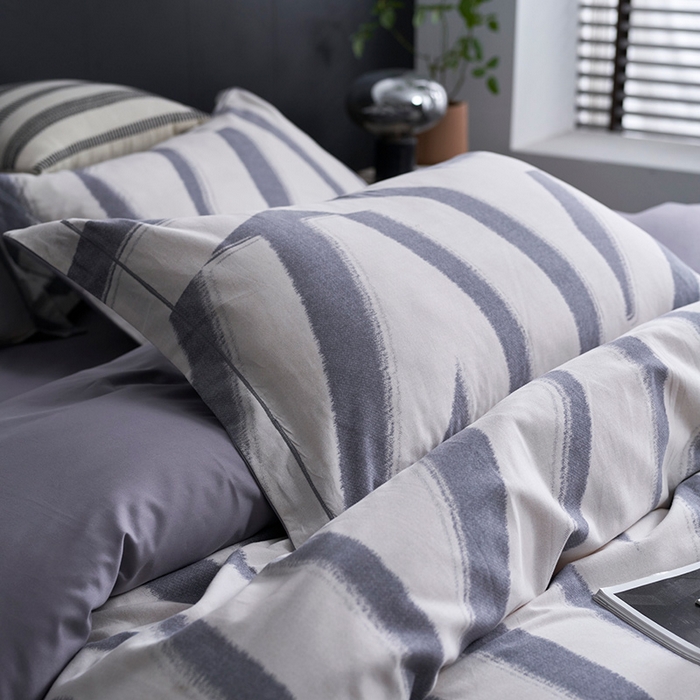 91家纺网 家纺一手货源 找家纺 XIWEN-希文家纺 2024新款全棉印花陶瓷磨毛四件套-第二批 魅影-灰