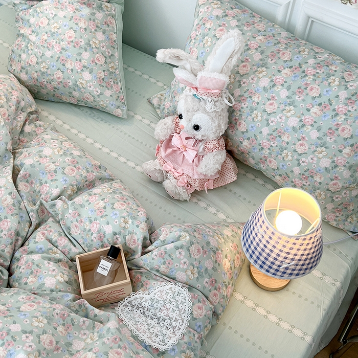 91家纺网 家纺一手货源 找家纺 昔可家纺 2024新款13070全棉四件套系列第二批 安妮花园