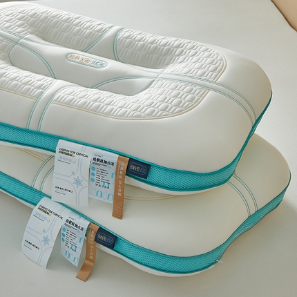 91家纺网 家纺一手货源 找家纺 乐可 2024新款冰川乳胶护颈枕 枕头枕芯 冰川乳胶护颈枕48*74cm【一对】