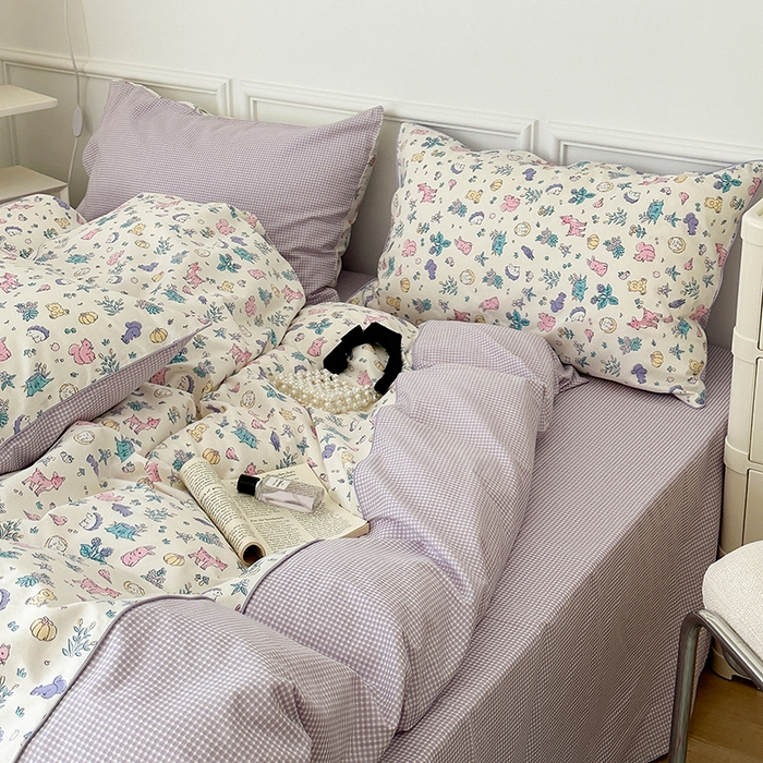 91家纺网 家纺一手货源 找家纺 （总）昔可家纺 2024新款全棉拼接嵌绳款四件套