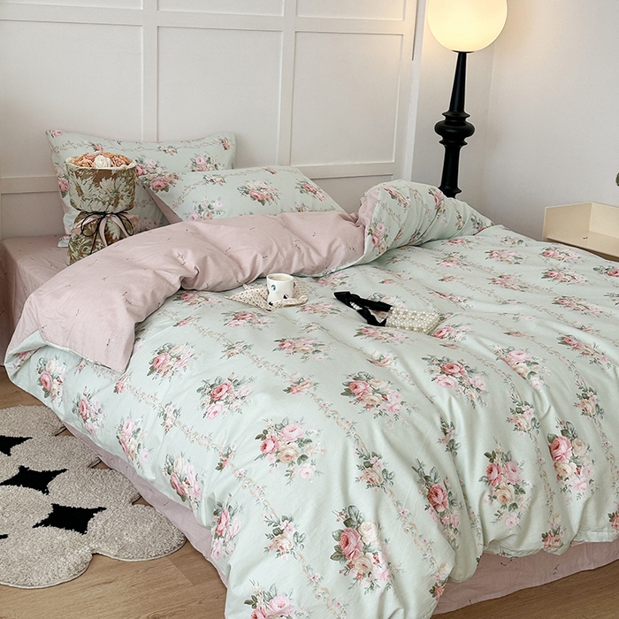 91家纺网 家纺一手货源 找家纺 昔可家纺 2024新款13372全棉亲肤四件套-复古系列 温妮庄园