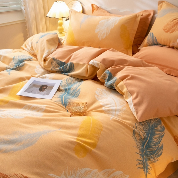 91家纺网 家纺一手货源 找家纺 启程家纺 2024全棉生态磨毛印花四件套 妙羽